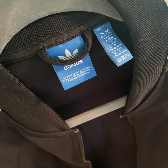 Black Adidas 3 striped jacket - Picture 2 of 3